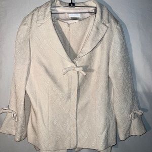 London Times Cream Women's Blazer & Skirt Duo Size 14